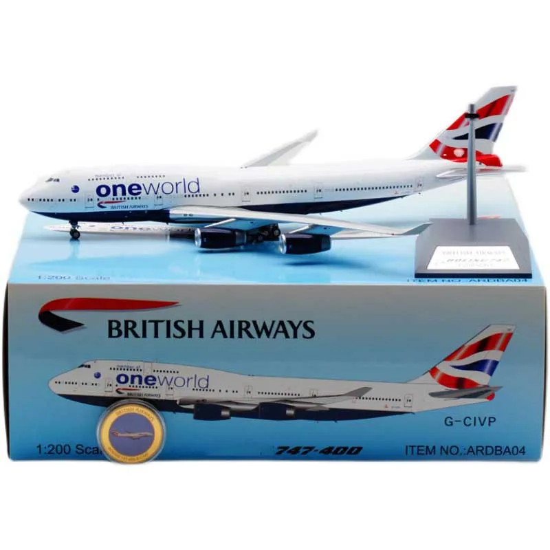 

1:200 весы Oneworld Британский дыхательных путей B747-400 авиакомпаний модель с основанием сплава модели самолетов для Коллекционная сувенир показа...