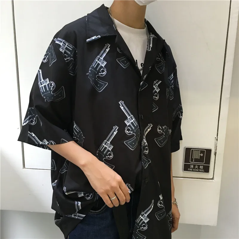 Хип хоп Готический Темный граффити принт Корейская уличная одежда Свободная