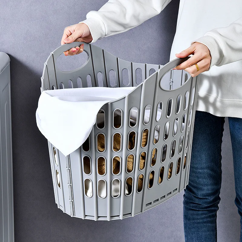 

Hollow Foldable Dirty Laundry Basket Bathroom Storage Organizer for Children's Toy Clothing Room Container Home Essentials