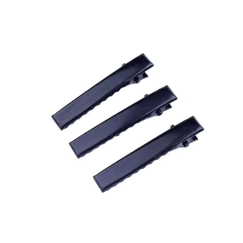 Черная Металлическая Заколка-крокодил с одним зубцом металлическая