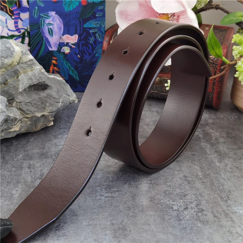 38MM Luxury Men Belt Without Belt Buckle Genuine Leather Belts For Men Ceinture Homme Waist Leather Belt Men 105-125CM SP02