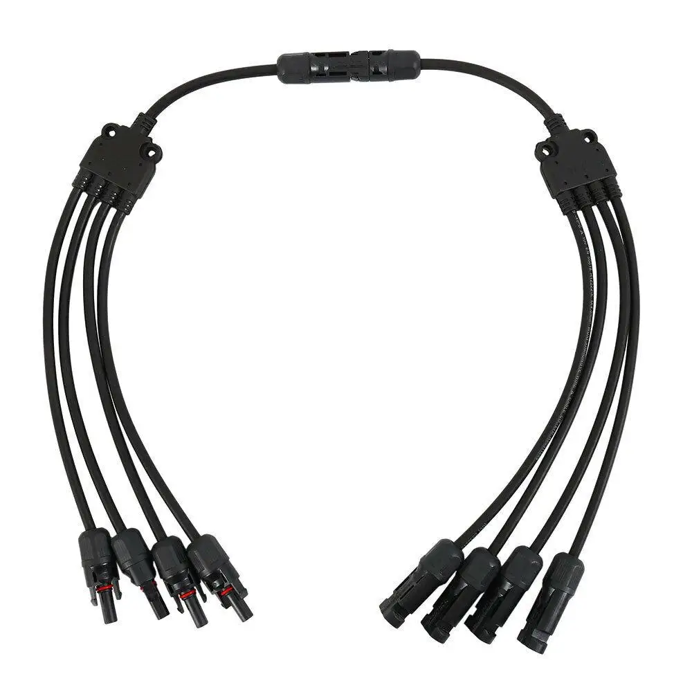 1 Pair Solar Style Branch Y Adapter Connectors to 4 Male and Female Panel Cable Photovoltaic Connector or | Обустройство дома