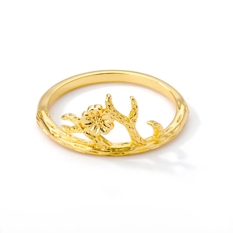 

Vintage Flower Branch Crown Rings For Women Girls Gold Silver Color Stainless Steel Ring Party Wedding Rings Anillos Bague Femme