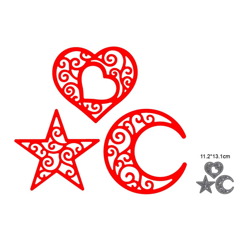 

New Star heart Metal Die Cuts Cutting Dies For DIY Scrapbooking Embossing Paper Cards Making Decorative Craft Supplies