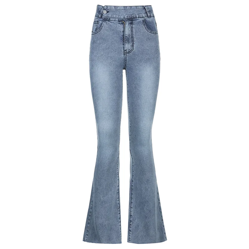 

Hip-Lifting Flare Pants for Women 2021 Spring Autumn Bottom High Waist Denim Pants Casual Long Jeans Ladies Trousers PDG2155