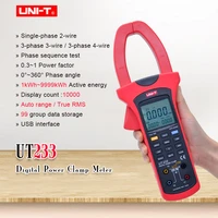 power and harmonics clamp meter uni t ut233 true rms ac current voltage meteractiveapparentreactive powerphase sequence test