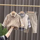 Костюм-тройка из свитера, рубашки и брюк для мальчиков 0-4 лет