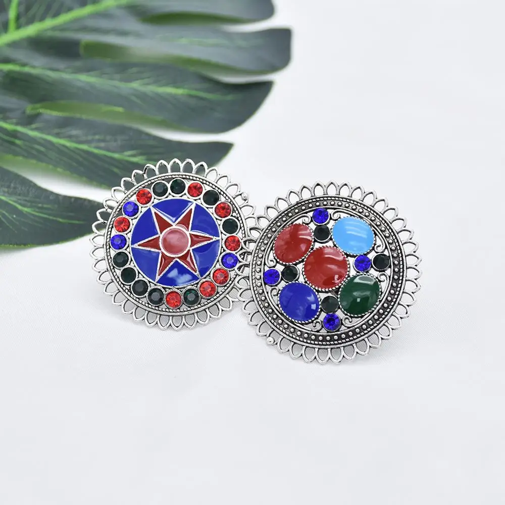 Большие винтажные серебряные кольца Boho из сплава для женщин Цыганский родовой