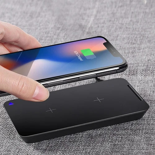 ROCK Беспроводное зарядное устройство для iPhone X 8 plus 10 Вт Qi зарядное устройство Беспроводная зарядка для samsung Galaxy S9 S8 S7 Edge USB зарядное устройство Pad - Цвет: Black