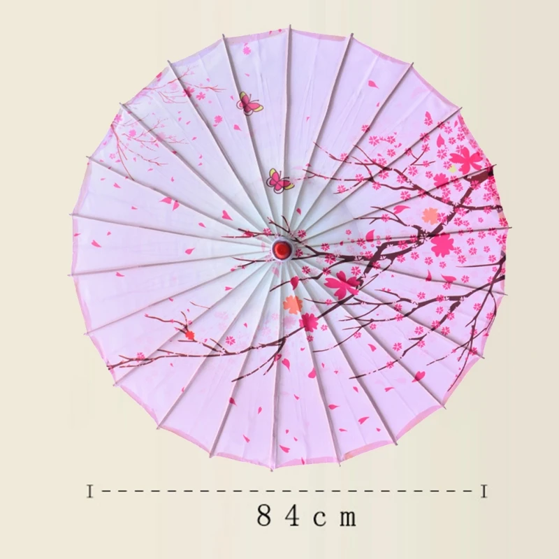 

New Chinese Classical Dance Silk Umbrella Stage Props Ceiling Hanging Ornaments Bamboo Wooden Decorative Oil Paper Umbrella #Q