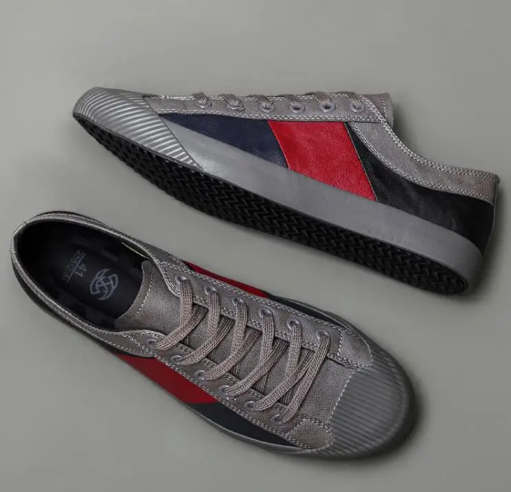 

Spring Autumn New Pop Fashion Men lace-up Patchwork Leather Casual Shoes Trend Shoes Cool Loafers Flats