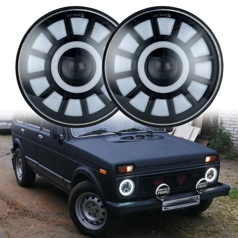 Светодиодный головной светильник 2x для JEEP 7 дюймовый дальнего/ближнего света с