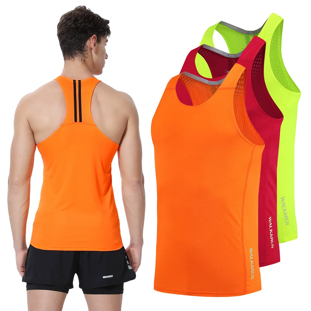 New Men's Fitness Sleeveless Tank Tops Gym Sports Running Slim Vest Muscle Building Male Exercise Training Top Tank Top Men