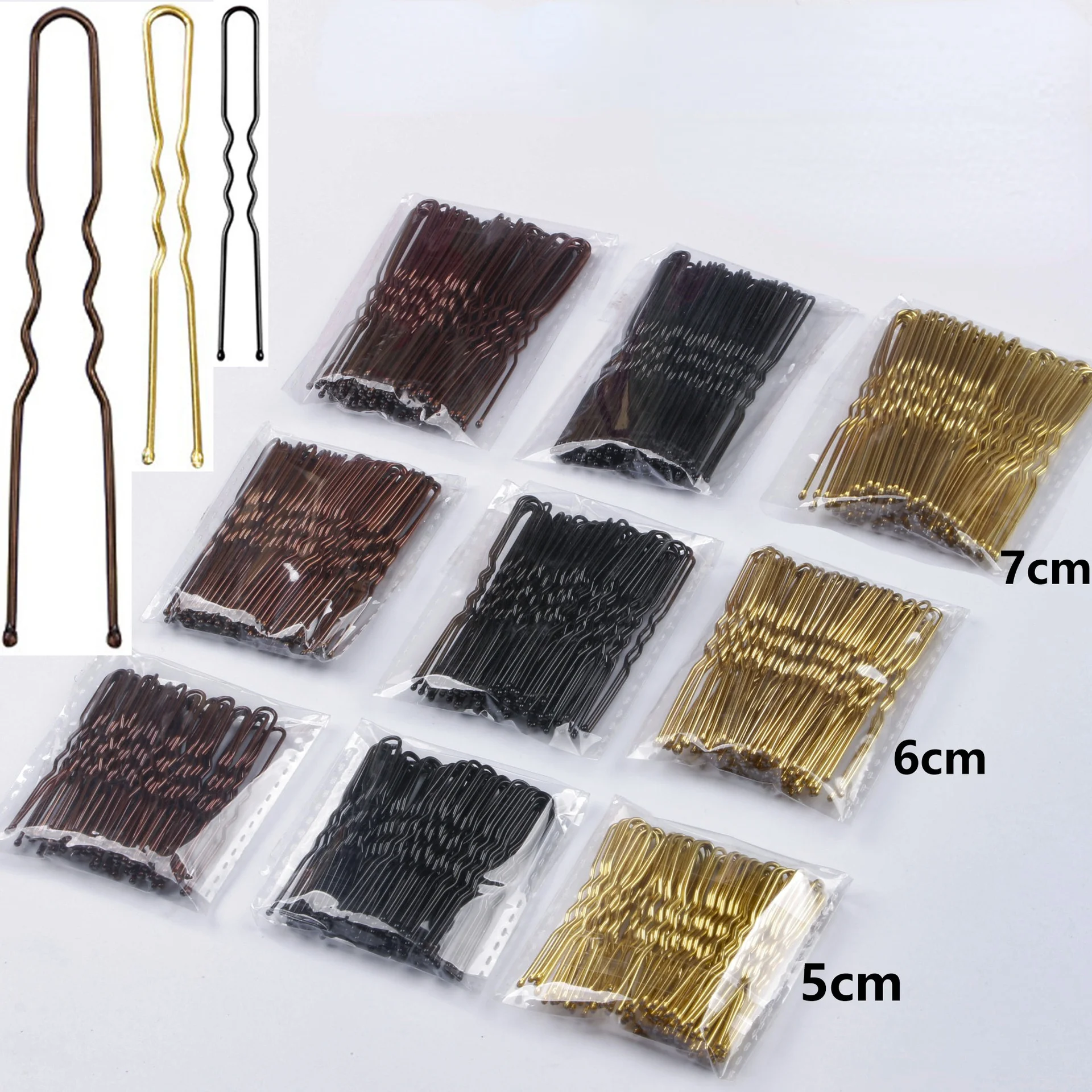 

50 Pcs/100 Pcs U Shaped Clip Hairpin Alloy Hairpin Gold Black Basic Plate Hairpin Waved Hair Clips Tools Hair Accessories