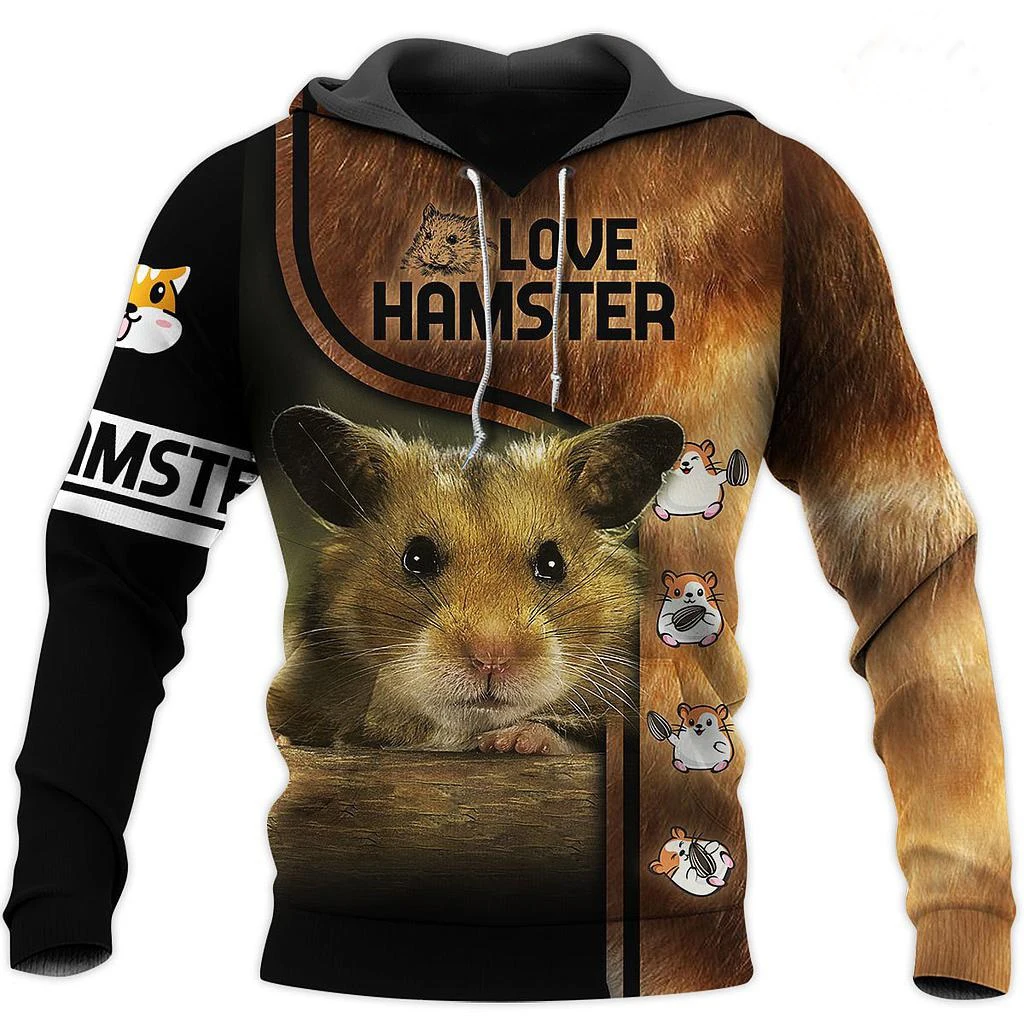 Красивый милый хомяк 3D Толстовка Для мужчин/wo мужчин Hipster Kawaii уличная одежда