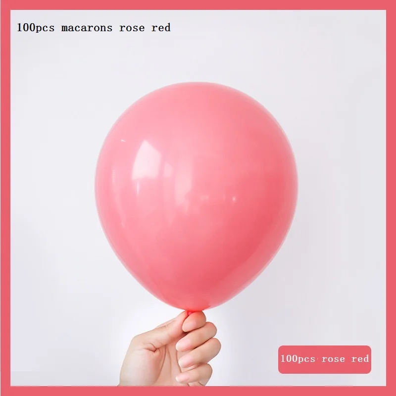 rose Red 100 шт. 10 дюймов латексные шары в виде Макарон Для Вечеринки На День Рождения вечерние украшения для комнаты свадебные шары Свадебные шары для украшения - Цвет: rose Red