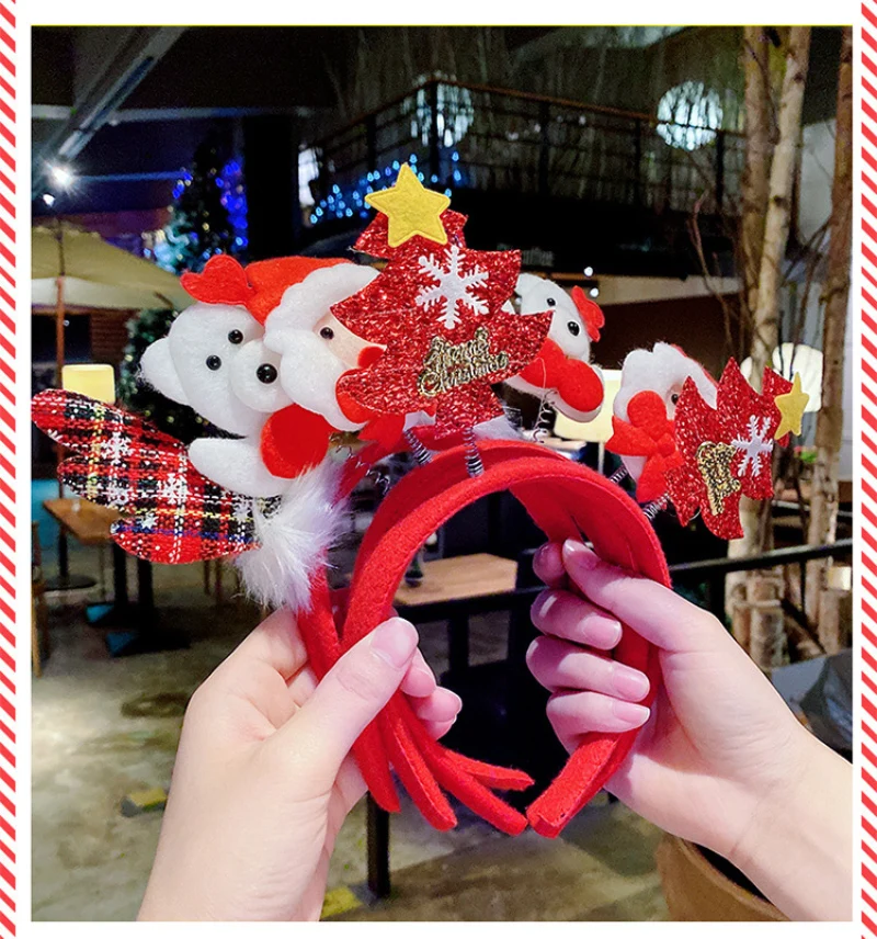 Christmas Headbands Hairpin Santa Tree Elk Antlers Headband Kids Adult Headwear Reindeer Ornaments Decorations | Дом и сад