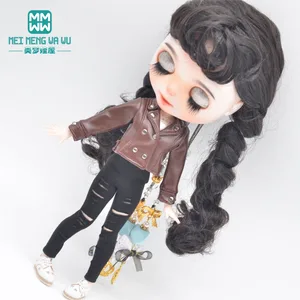 Модные кожаные куртки, коричневые, подходят для Blyth Azone OB23 OB24, аксессуары для кукол
