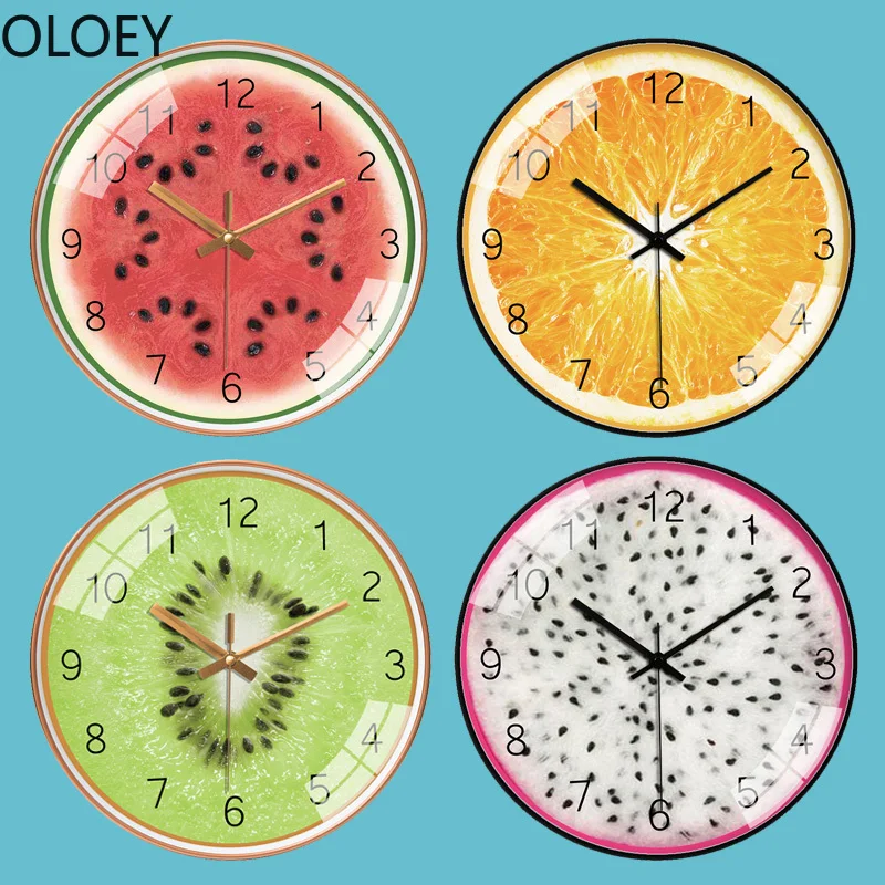 

Fruit Cartoon Modern Wall Clocks Home Decor Silent Secret Stash Watermelon Kitchen Clock Kids Room Best Selling 2019 Products