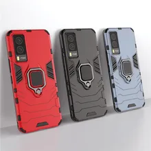For Vivo V21E 5G Case For Vivo V21E 5G Cover Shockproof Soft Silicone Ring Stand Protective Bumper Phone Case For Vivo V21E V21