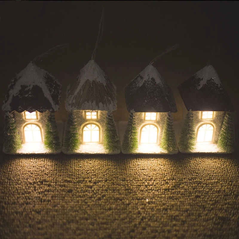 Рождественский Снежный кулон в виде домика деревянный домик креативный