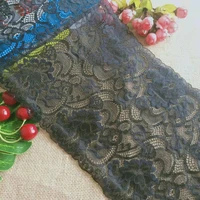 20cm black fabric for sewing underwear hometextile nylon spandex elastic lace small edging decorative clothing materiel e2251