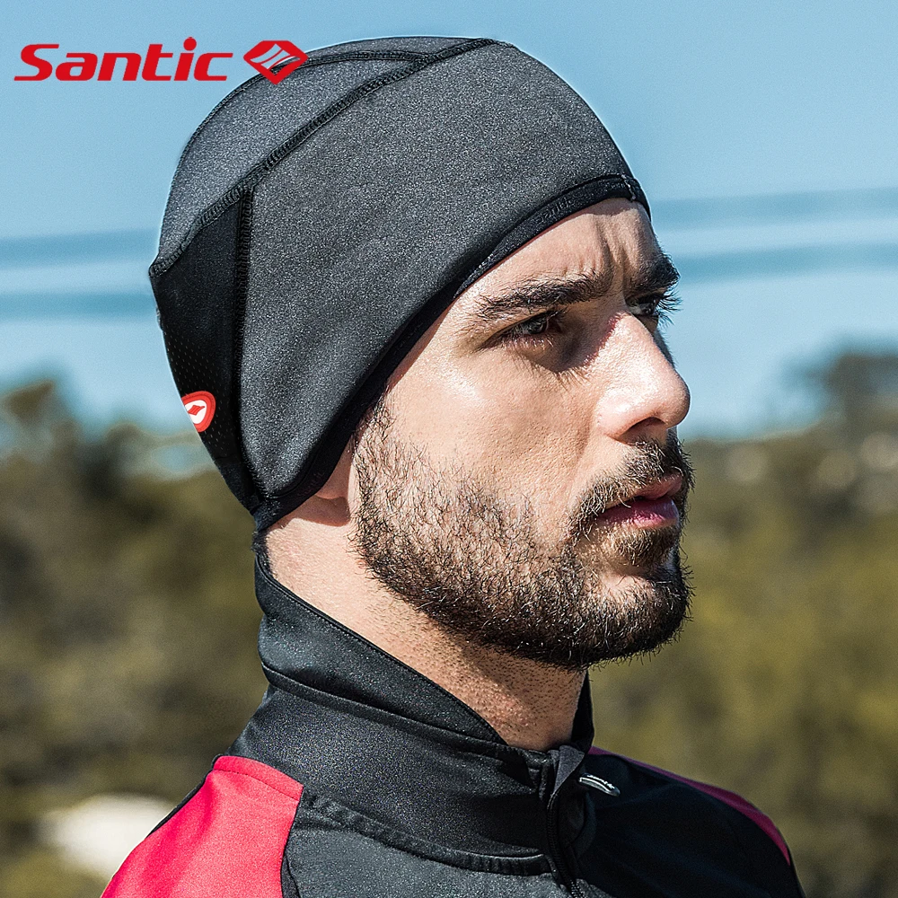 Santic Cycling Helmet Liner Bicycle Hat Thermal Fleece Windproof Men Women Headwear MTB Road Bike Sports Caps Free Size | Спорт и