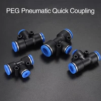 10pcs pneumatic fitting plastic connector peg 4 16mm air water hose tube straight gas quick coupling tee peg6 4 peg8 6 peg10 8