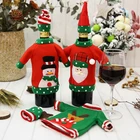 Новогодняя Рождественская Крышка для винной бутылки, вязаная Крышка для свитера, украшения для рождественской вечеринки в виде деда мороза, шампанского