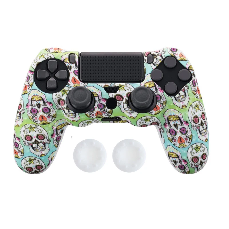Анти-скольжения силиконовый чехол кожи чехол для sony PlayStation Dualshock 4 PS4 Pro Slim контроллер+ 2 Стик Захваты крышки