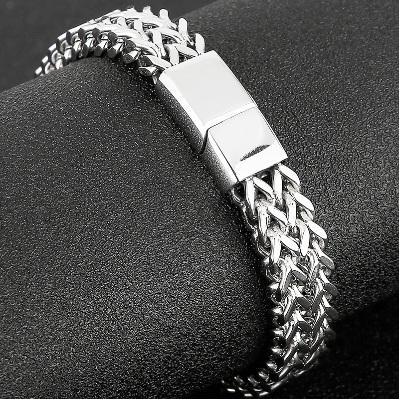 Браслет на руку мужской из нержавеющей стали золотая цепочка звеньев 11 мм