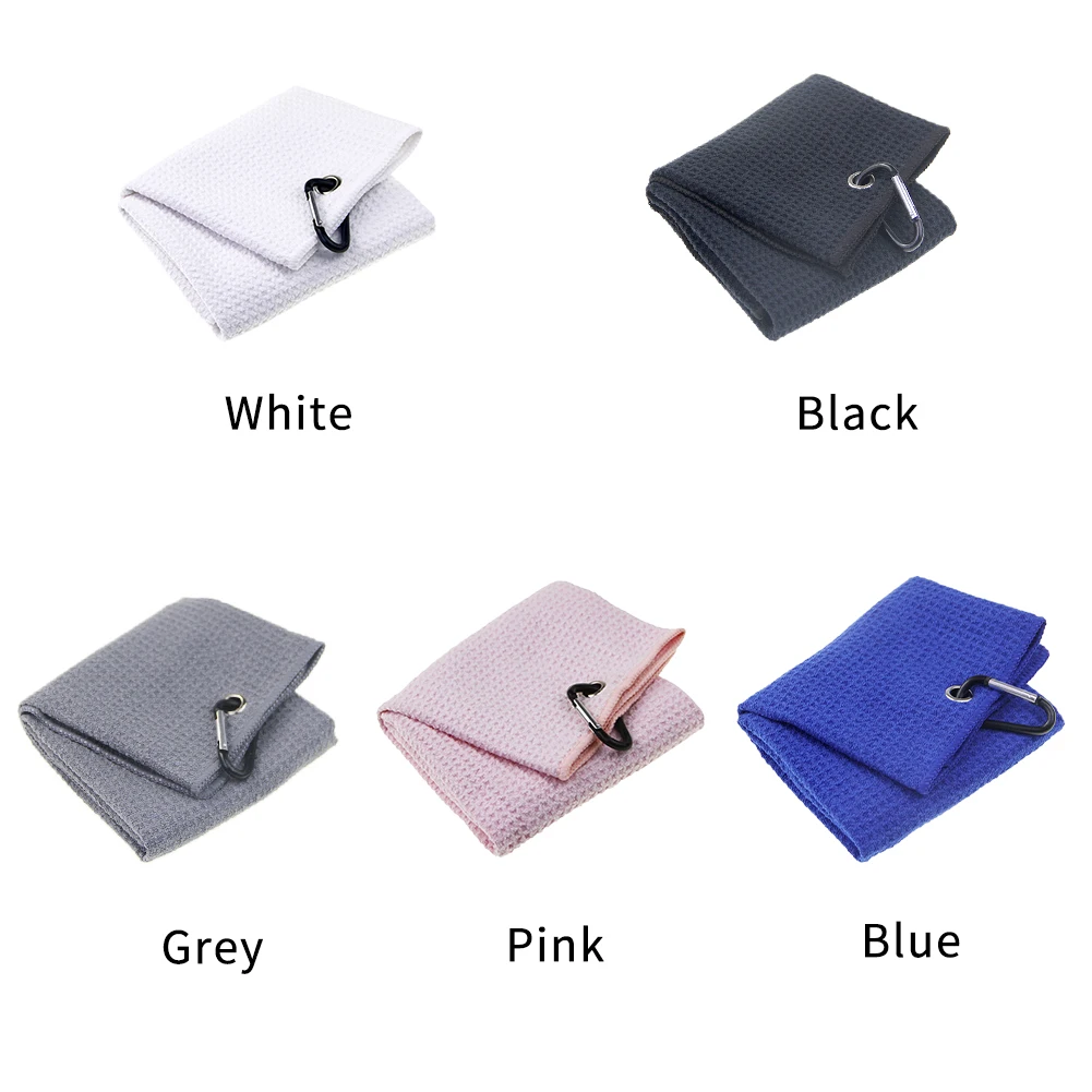 

Clubs Balls Hands Microfiber Gift Outdoor Waffle Pattern Portable With Carabiner Running Easy Clean Reusable Golf Towel Sports