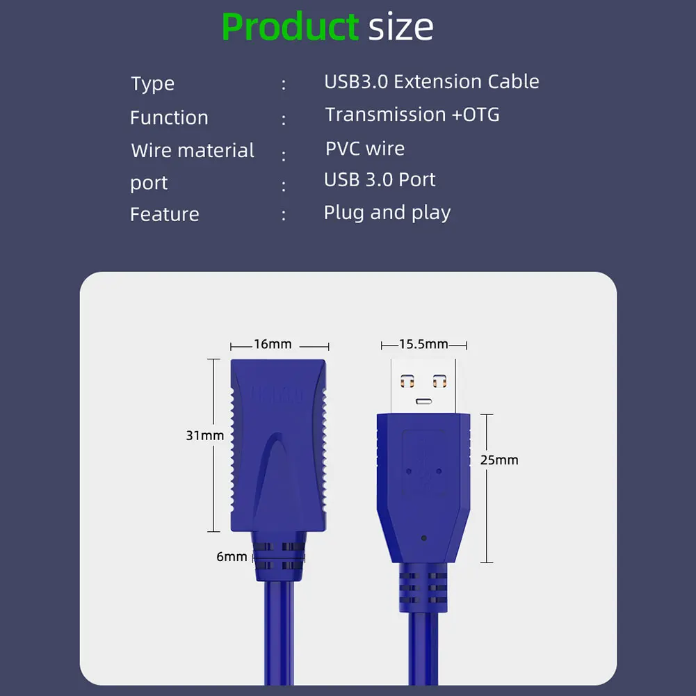 Удлинитель USB 3.0 для быстрой передачи данных и синхронизации для Smart-TV PS4 Xbox.