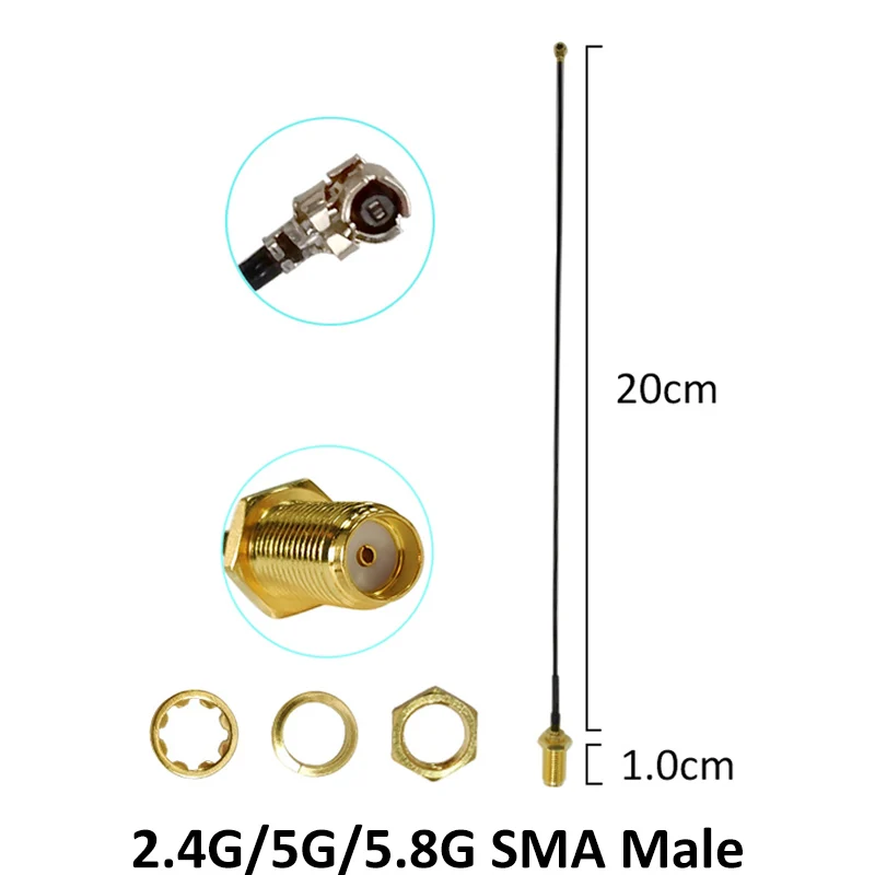 GRANDWISDOM 1pcs 2.4g 5.8g antenna 8dbi sma male wlan wifi dual band antene router ipex 1 SMA female pigtail Extension Cable | Мобильные
