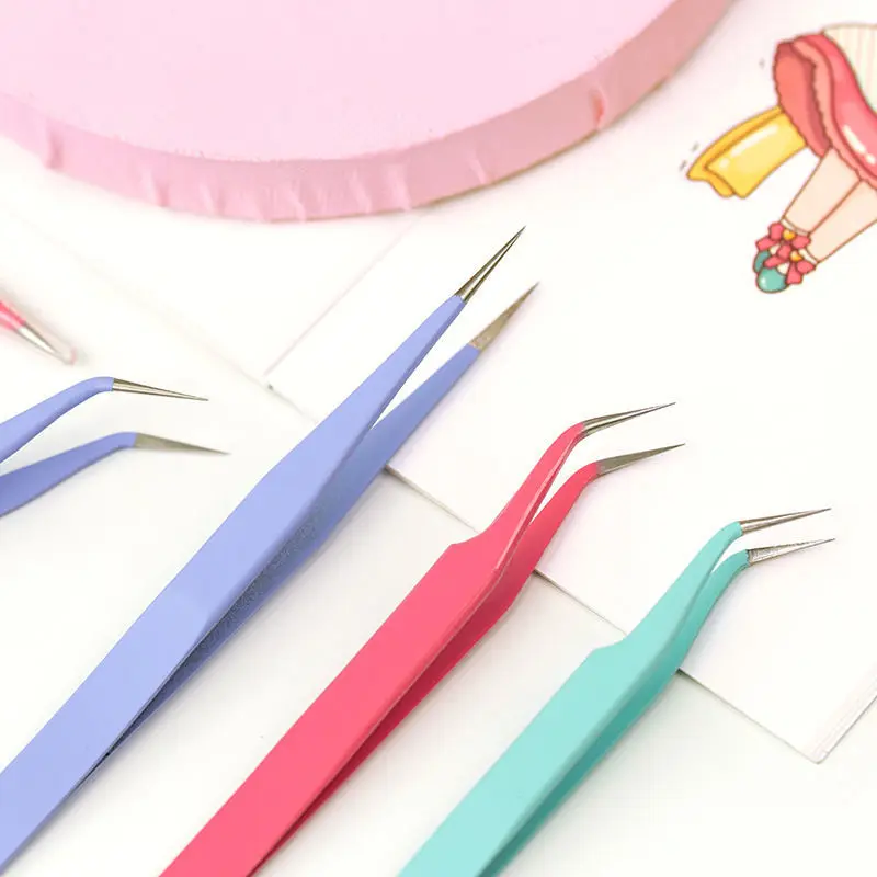 2022 Candy Color Stainless Steel Tweezers Macaron Tape Sticker Tool Journal Gadgets Simple Practical Office School | Канцтовары для