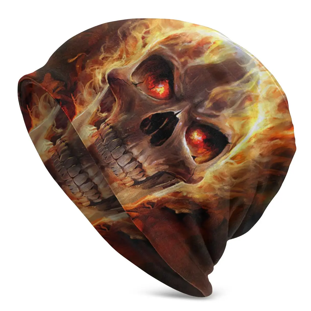 

Flaming Skull Beanies Pullover Cap Comfortable , Adult Men's Woman Knit Hat