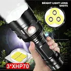 T6 светодиодный фонарик 3 * XHP70 фонарь USB перезаряжаемая водонепроницаемая лампа ультра Brigh горячая Распродажа Прямая поставка вспышка для кемпинга