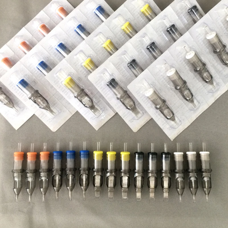 20pcs 0.35mm Membrane System RL/RS/RM/M1/F Series 1/3/5/7/9/11/13/15 Tattoo Needles Cartridge for Tattoo Machine Grip