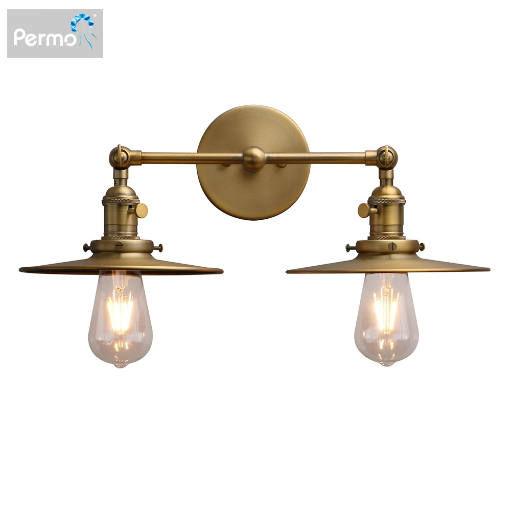 

Permo 2 Lights Sconce with Switch Matte Vanity Light with Dual 7.9 Inches Flat Crafted Light Shade