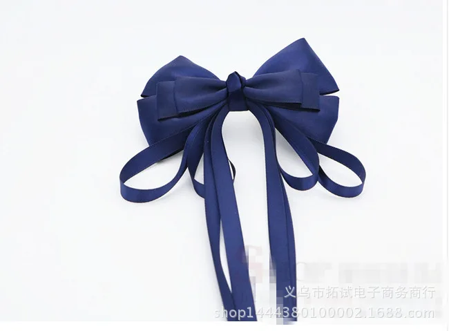 

Korean version of handmade headdress original fairy ribbon hairpin sapphire bow elegant lady head clip Women Barrettes HDJ001