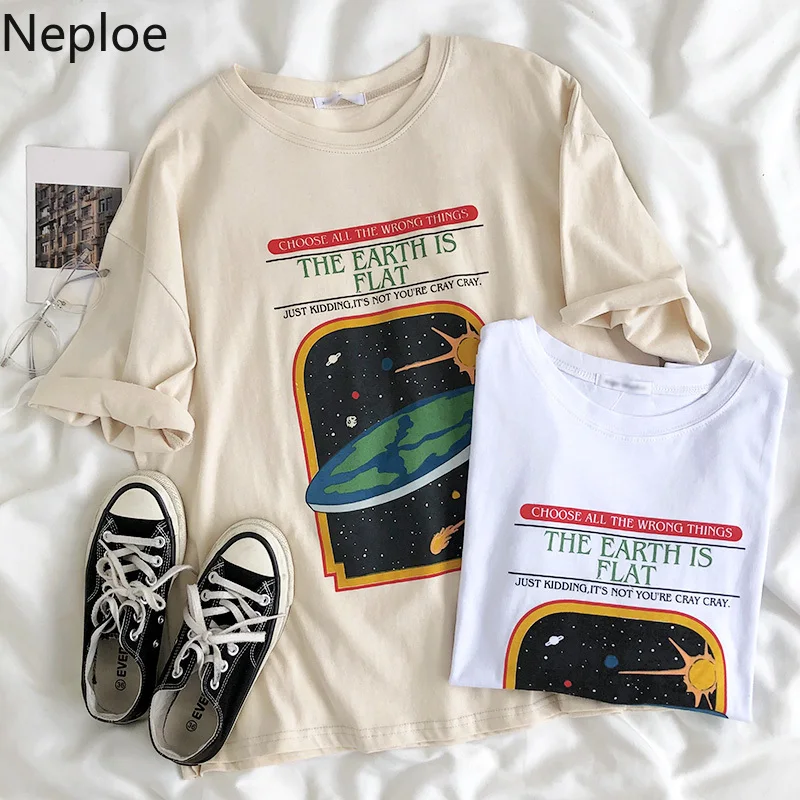 Женская футболка с круглым вырезом и коротким рукавом Повседневная Свободная