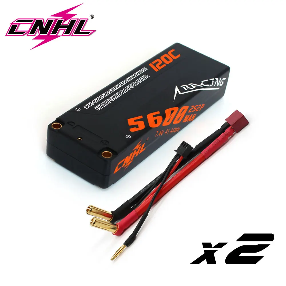 

2PCS CNHL Lipo Battery 2S 7.4V 5600mAh 120C Hard Case With Deans T EC5 Plug For RC Car Airplane Tank Boat Vehicle Trucks Buggy