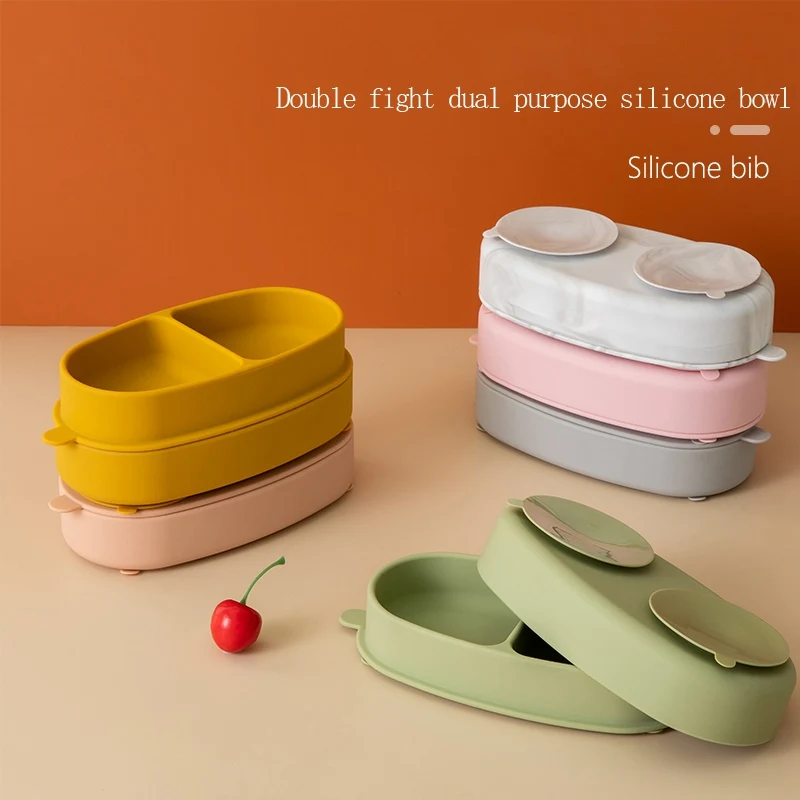 

Mamibaby KAMONI Baby Silicone Plate Feeding Set Waterproof Spoon Bowl Tableware Baby Products Kid's Dishes Set BPA Free