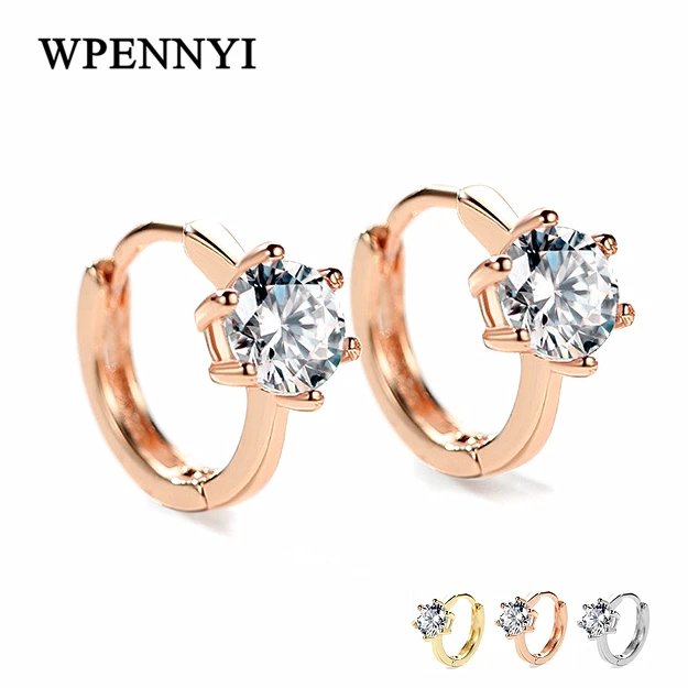 WPENNYI белые/розовые/Золотые трехцветные Классические 6 когтей мм 0.75ct циркониевые
