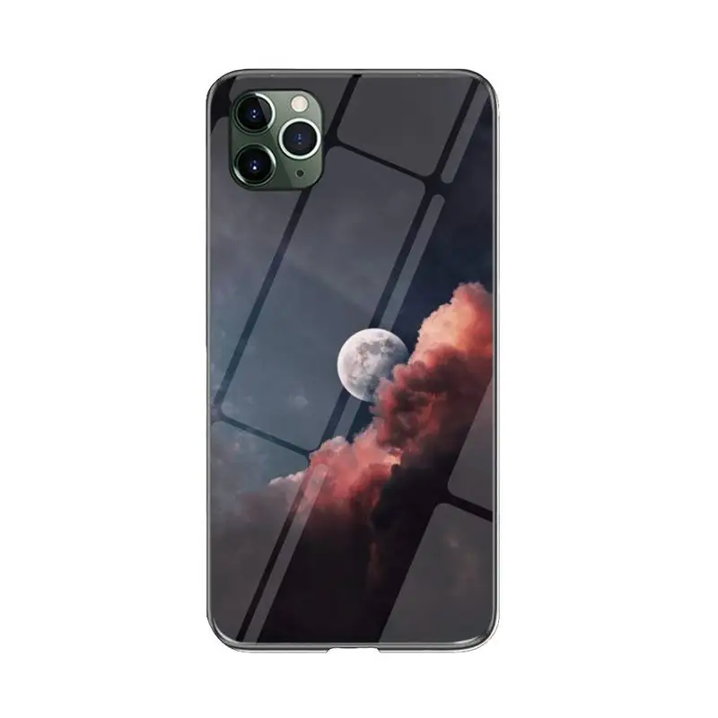 

FHNBLJ Moon Hiding in Clouds Phone Case For iPhone 12 mini 12 PRO Max 11 pro XS MAX 8 7 6 6S Plus X XR cover