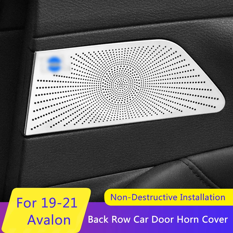 QHCP Car Rear Door Speaker Cover Stainless Steel Loudspeaker Frame 2Pcs Fits For Toyota Avalon 2019 2020 2021 Interior Accessory |