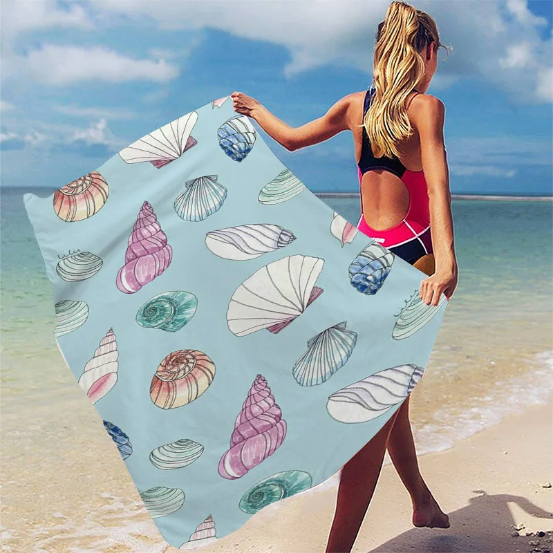Креативное пляжное полотенце рыбья чешуя Русалка Милая мультяшная шаль для