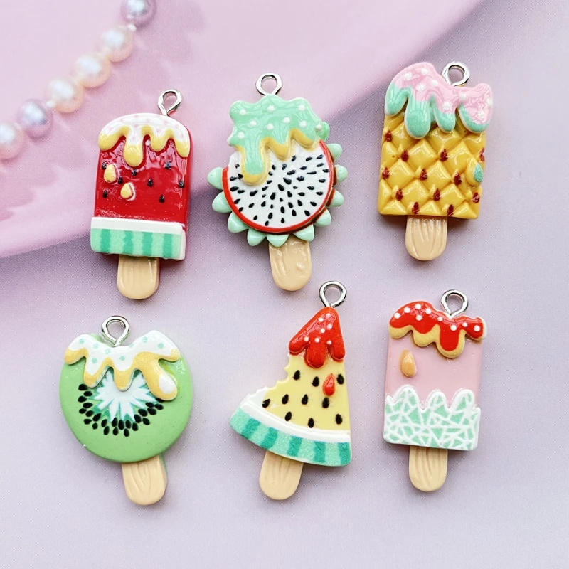 

10 /20 pieces of lovely nail mixed fruit water stick flat back resin convex circular scrapbook DIY crafts decoration accessories