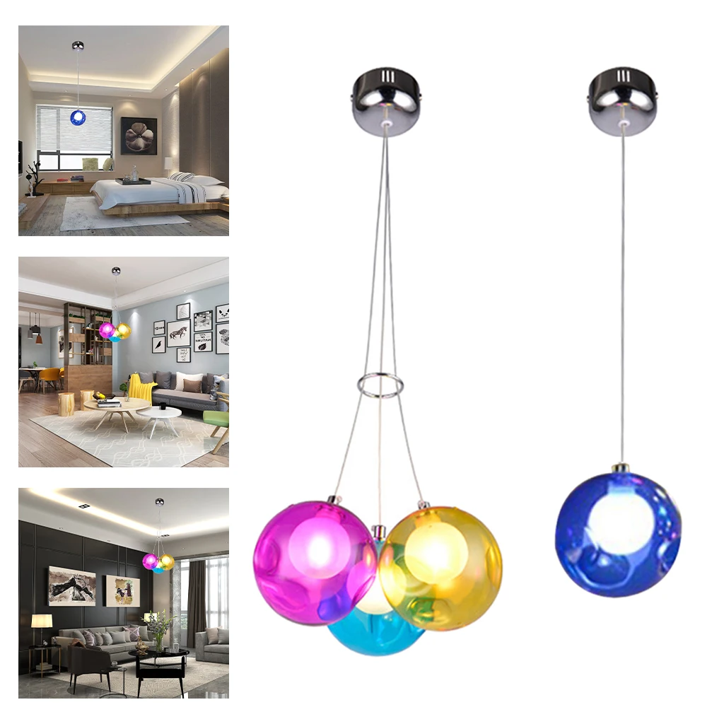 

Glass Ball Pendant Light, Modern Hanging Lamp Lighting Ceiling Fitting Adjustable Lamp for Kitchen, Dining Room, Living Room