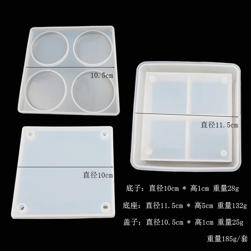 

Crystal Epoxy Mold Multilayer Overlay Square Storage Box Silicone Resin Jewelry Box DIY UV Epoxy Resin Molds